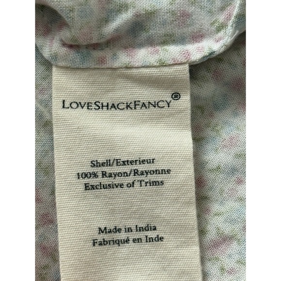 LoveShackFancy Toto Dress Size Medium In Confetti Mix Pink Floral Smocked Ruffle - Picture 4 of 8
